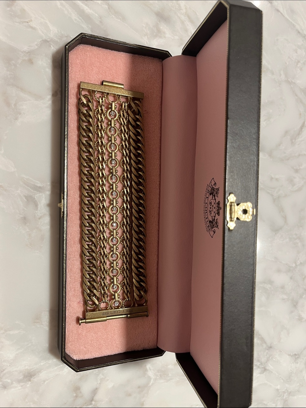 Juicy Couture Gold-Tone Chain Bracelet in Box